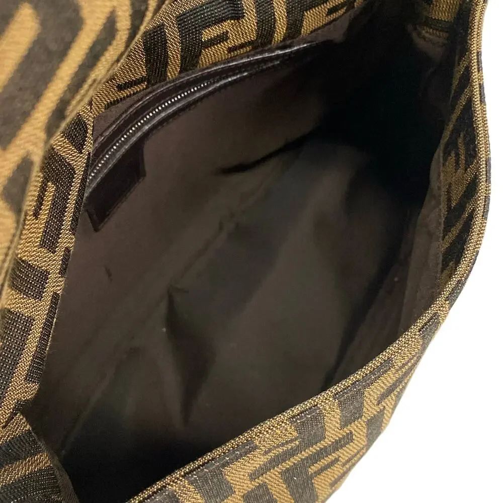 Fendi Mamma bucket / Zucchino pattern Handbag Brown Dark Brown Jacquard Leather